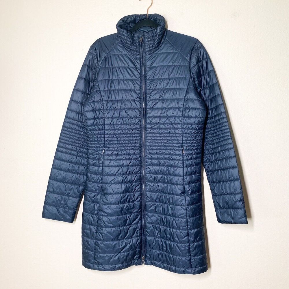 Patagonia Kai Lee Parka Jacket Women's M Navy Blue Zip Pockets High Neck